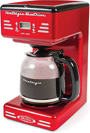 Cafetière Nostalgia Programmable 12 Tasses avec LED et Fonction Maintien au Chaud