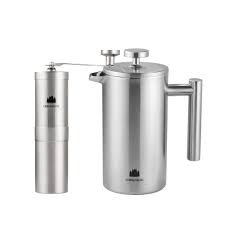Cafetière à Piston 600ml & Moulin à Café Manuel Groenenberg