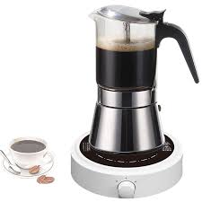 Cafetière à Expresso en Verre Cristal et Acier Inoxydable