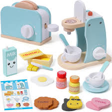Set de Café et Grille-Pain en Bois pour Enfants
