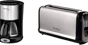 Cafetière Programmable et Grille-Pain Inox Moulinex