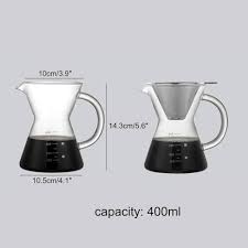 Cafetière en Verre 400ML avec Filtre Acier Kitchnexus