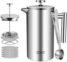 Cafetière Isotherme Ozavo 1L en Inox avec 5 Filtres