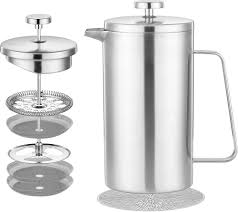 Cafetière Isotherme en Acier Inoxydable Misichao - 1 000 ml avec Filtration à 3 Niveaux