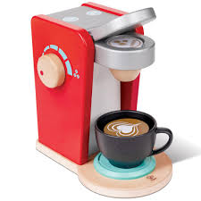 Machine à Café Rouge Hape - Jeu de Barista en Bois pour Enfants