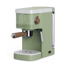 Machine à Café Rétro Verte avec Mousseur à Lait