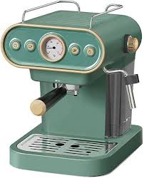 Cafetière Expresso Rétro 15 Bars - Semi-Automatique avec Mousseur à Lait