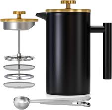 Cafetière à Piston Enfmay 1L en Acier Inoxydable
