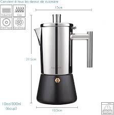 Cafetière Italienne Diego en Acier Inoxydable - 4 à 6 Tasses