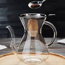 Cafetière en Verre Borosilicate avec Filtre Permanent en Acier Inoxydable