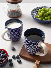 DOWAN - Ensemble de 6 Tasses à Café en Grès 560 ml