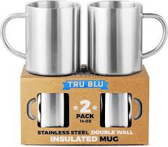 Tasses à Café Inox Isolantes - Set de 2 (400 ml)