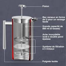 Cafetière à Piston en Acier vonShef