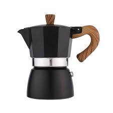 Cafetière à Expresso Geyser en Aluminium Noir - Petit Modèle