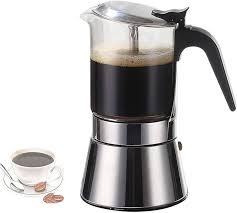 Cafetière Expresso en Verre Cristal et Acier Inoxydable