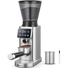 AMZCHEF Moulin à Café Électrique avec Support Amovible