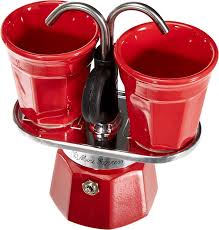 Bialetti Mini Express Kandinsky : Ensemble Moka 2 Tasses Rouge