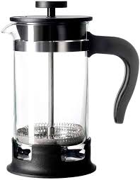 French Press en Acier Inoxydable avec 2 Filtres - Pot à Café en Verre Borosilicate
