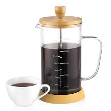 French Press 1L en Bambou avec Double Filtre