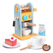Cafetière en Bois ICEKO pour Enfants avec 11 Accessoires