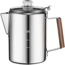 Percolateur de Camping en Acier Inoxydable - 9 Tasses