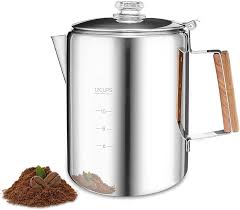 Cafetière Percolateur en Inox pour Camping - 12 Tasses