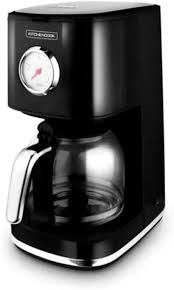 Cafetière Rétro Noir avec Filtre Réutilisable