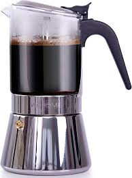 Cafetière Italienne VeoHome en Verre et Inox 360 ML