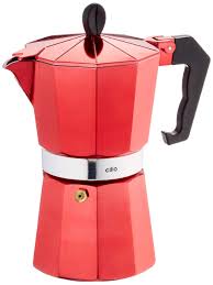 Cafetière Expresso Rouge Métallisé 6 Tasses