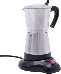 Cafetière Électrique Moka 300 ml - 6 Tasses Argentée