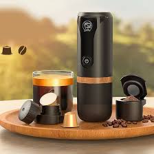 Mini Machine à Café Portable USB 9 Bars - Acier Inoxydable et Verre