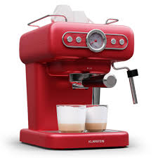Machine à Expresso Rétro KLARSTEIN avec Mousseur à Lait