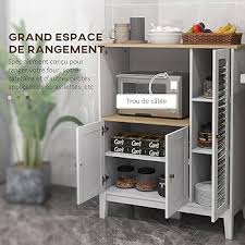 Meuble Micro-Ondes HOMCOM avec Rangement Pratique