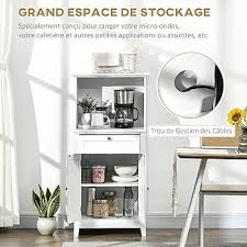 Armoire de Cuisine HOMCOM avec Tiroir et Rangement Micro-Ondes