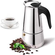 Cafetière Moka 6 Tasses en Acier Inoxydable