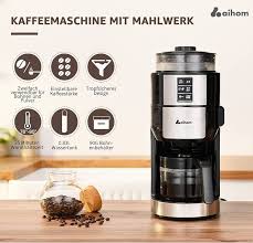 Cafetière à Grain Aihom avec Broyeur et Filtre Programmable