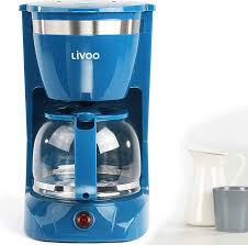 Cafetière Bleue 12 Tasses avec Verseuse en Verre