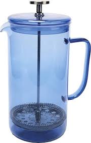 Cafetière à Piston en Verre Borosilicate - 8 Tasses Bleu