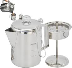 Cafetière Percolateur en Acier Inoxydable pour Camping